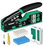 RJ45 Crimp Tool Pass Through Kit Ethernet Crimper Cat5 Cat5e Cat6 Crimping Tool for RJ11/12 6P/8P...