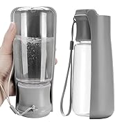 Dog Water Bottle, EC.TEAK Portable Dog Water Bottle 19 OZ/ 550 ML Leak Proof Portable Foldable Pe...
