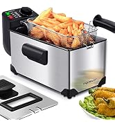 Aigostar Deep Fryer, Electric Deep Fat Fryers with Baskets, 3 Liters Capacity Oil Frying Pot with...