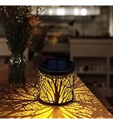 Solar Table Lantern Outdoor Waterproof - Solar Tree Lights Metal Desktop Decorative Solar Powered...