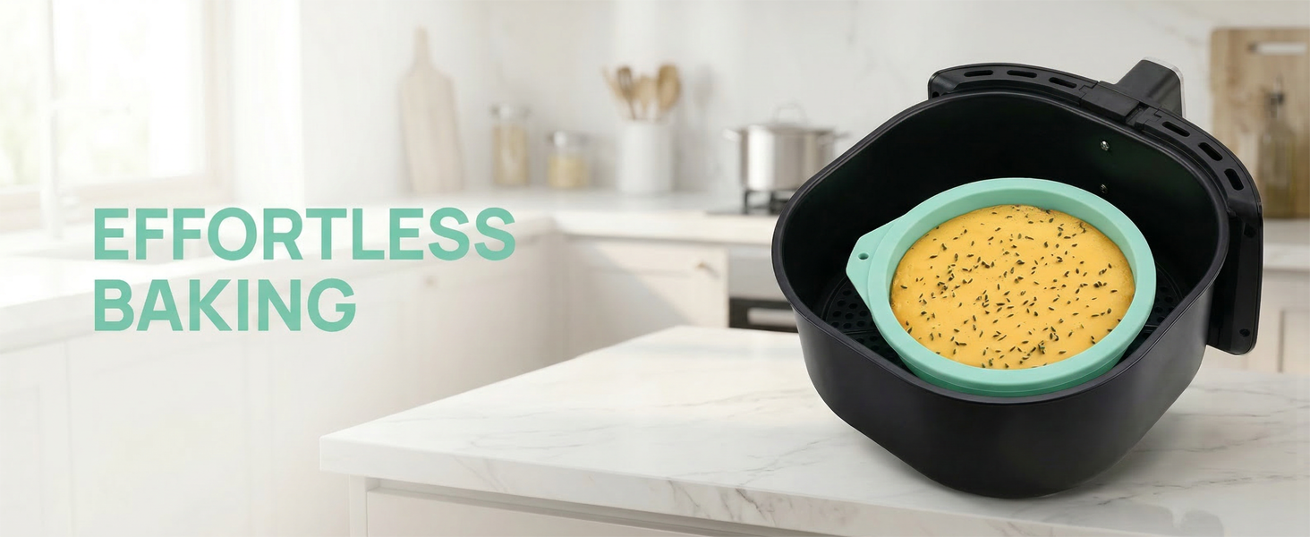 Air Fryer Egg Molds, Silicone Egg Bite Molds 4 Inch Air Fryer Muffin Pans for Burger Buns