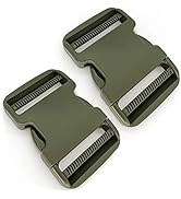 Side Release Buckle 2 inch width Extra Thick Military Grade Dual Adjustable No Sewing Clips Snaps...