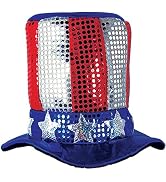 Beistle Glitz N’ Gleam Uncle Sam Top Hat, Independence Day, Memorial Day, 4th of July Party Acces...