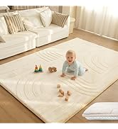 Huloo Sleep Ultra Soft Fluffy Baby Play Mat for Floor,1.3" Thick Cushion Padded Kids Rug with 3D ...