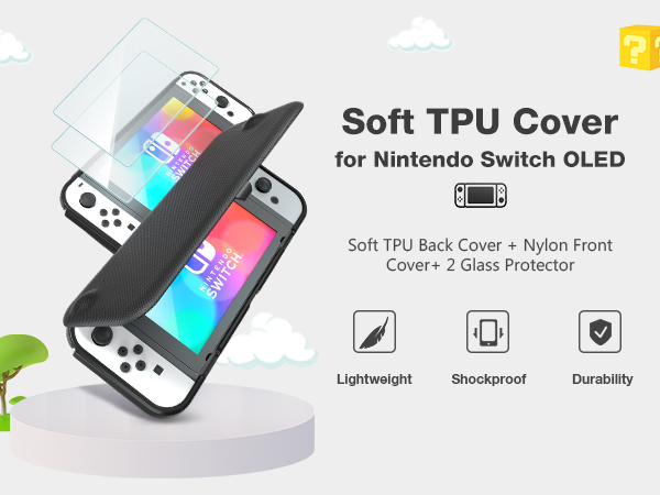 ProCase Flip Cover for Nintendo Switch OLED with 2 Pack Tempered Glass Screen Protectors