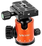 VICTIV Tripod Ball Head 360 Degree Rotating Panoramic Ballhead with 1/4 inch Quick Shoe Plate Bub...