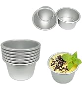 Xstronq 6 Pcs Popover Pan 3.4x2.0 in Aluminum Pudding Cups Reusable Nonstick Large Individual Muf...