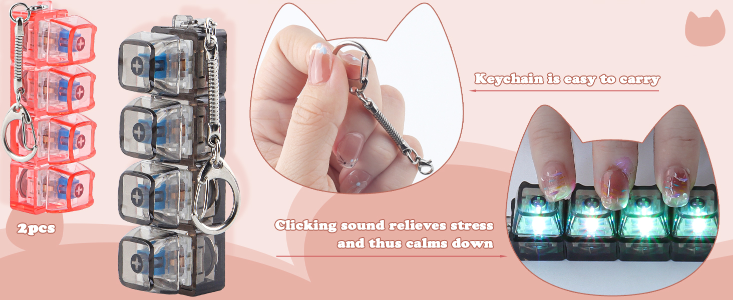 keyboard fidget keychain