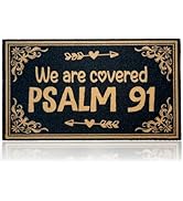 We are Covered Psalm 91 30"(W) X 17"(L) for Entry Door Mat, Floor Mat, Bible Verse Welcome Front ...