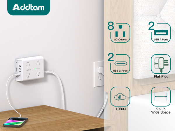 12-IN-1 Extension Cord with Multiple Outlets