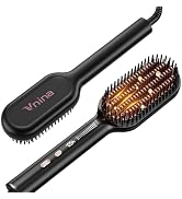 Ionic Hair Straightener Brush for Women, Anti-Frizz Straightening Brush with Dense Ceramic Bristl...