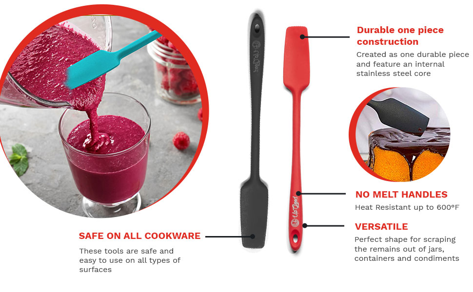 Versatile no melt handle jar spatula