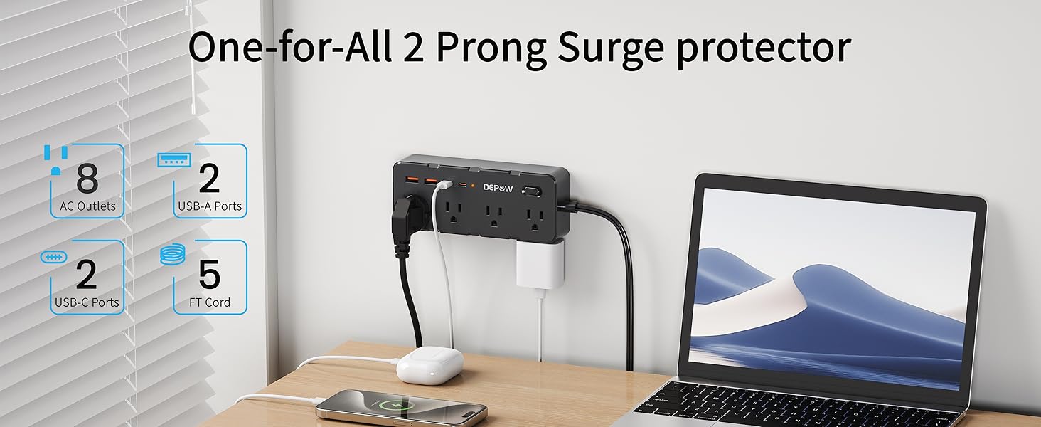 2 prong to 3 prong outlet adapter