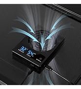 GeeKoit Reptile Terrarium Thermometer Hygrometer with Dehumidifier Ventilation Fan for Pet Rearin...