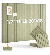 AkuDecor 1/2" Thick Cork Board for Office, 6 Pack Felt Wall Tiles -28"x18" with Safe Adhesive Tab...