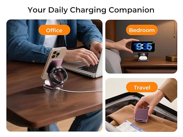 3 in 1 travel charger 3 in 1 travel charging station kuxiu charger 3 in 1 X40 turbo qi 2.2