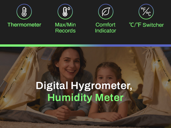 Digital Hygrometer Indoor Thermometer Humidity Meter
