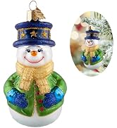 HZYC Snowman Christmas Ornaments,Glass Ornament,Christmas Tree Decoration | Star Hat Snowman Coll...