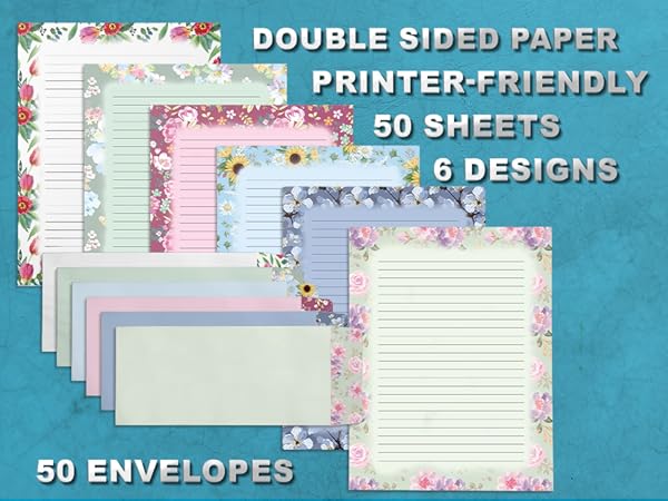 Floral Lined Stationary set