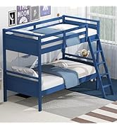 Giantex Twin Over Twin Bunk Bed for Kids, Solid Wood Bunk Bed with Ladder and Safety Guardrails, ...