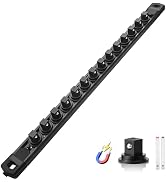 Reniteco Magnetic Socket Organizer, 3/8" Drive Aluminum Alloy Socket Rail, Heavy Duty Magnetic So...