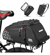 KEMIMOTO 8L Bike Bag with 6L Removable Cooler Bag, Bike Rear Rack Bag PVC Water Resistant Insulat...