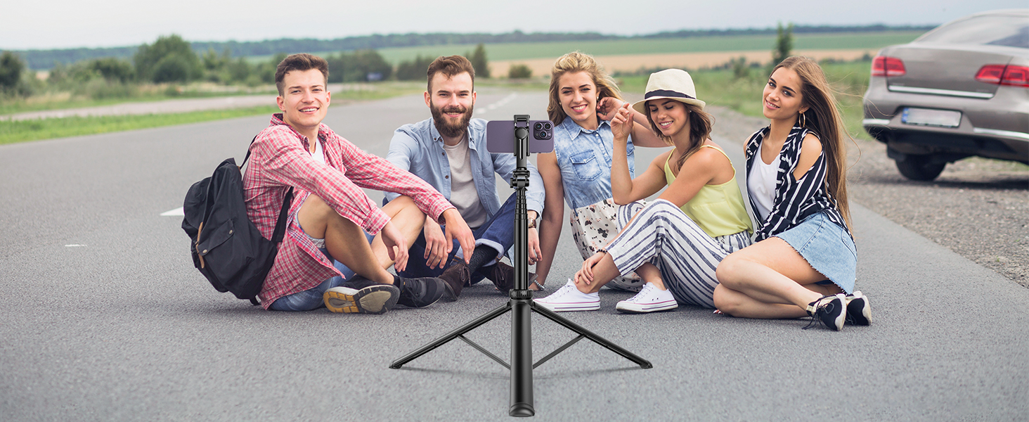 75" Phone Tripod, Selfie Stick Tripod with Remote and Phone Holder