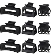 CHANDAT 3 Style Hair Claw Clips 9 pcs Medium Claw Clips Hair Clips for Women Rectangle Claw for T...