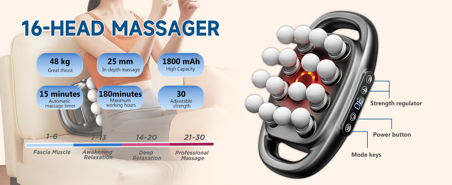 16 head massager