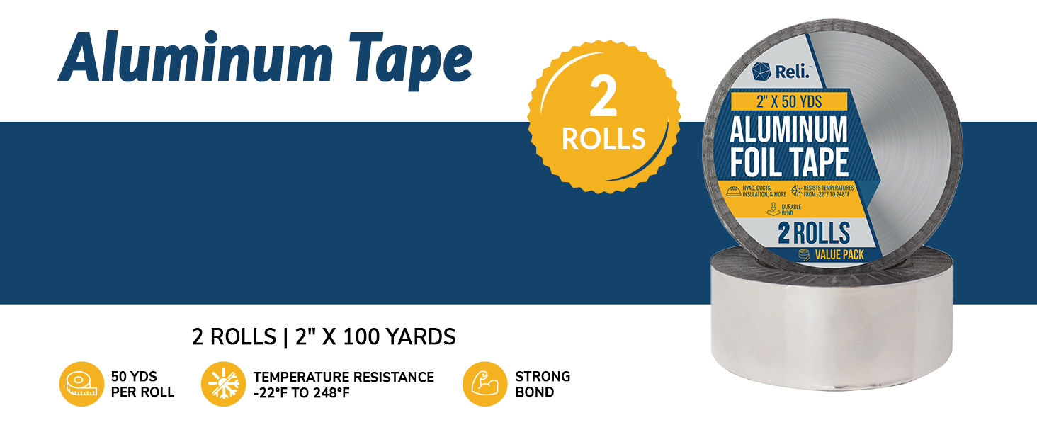 Aluminum Tape 2" x 100 Yards (2 Rolls)