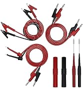 Young Dance 10 Pcs Multimeter Test Leads Kit With Double Ended Alligator,Insulated Clips,Banana P...