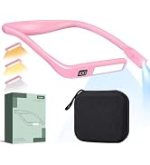 EastPin Pink Book Light with Storage Case, Rechargeable Neck Reading Light | Power Display, Timer...