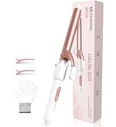 ZM ZHEMEI 1 Inch Curling Iron, Dual Voltage Wand Curling Iron, Professional Curling Wand for Long...