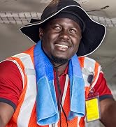 Airline worker in Chill-its 6604 cooling towel