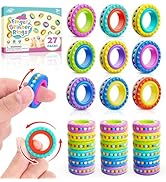 Fidget Toys Sensory Rings for Kids: 27 Pack Multi-Functional Finger Spinner - Bulk Fidgets for Cl...