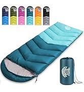 Flantree Sleeping Bags for Adults & Kids for Camping Hiking Trips Warm Cool Weather, Lightweight ...