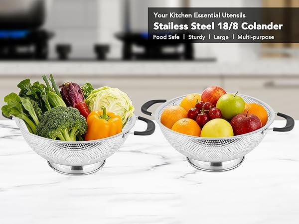 5qt Colander Stainless Steel 18/8