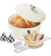 Blingco Enameled Cast Iron Dutch Oven with Lid -6.5 QT, incl. Sourdough Bread-Baking Supplies lik...