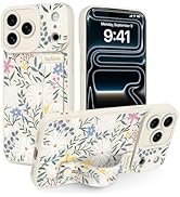 Jefonha Case for iPhone 17 Pro Max Silicone Phone Case with Strap for Women Girls Cute Flowers Fl...