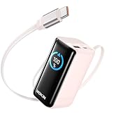MOKiN Portable Charger with Built-in Retractable USB-C Cable, 45W Fast Charging 10000mAh Power Ba...