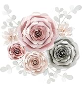 Rainbows & Lilies Paper Flowers Decorations for Wall, Wedding, Bridal Shower, Baby Girl Nursery D...