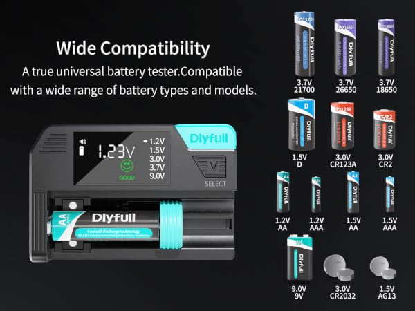 battery tester for aaa,aa,c,d, 9v