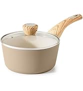 SENSARTE Ceramic Nonstick Sauce Pan with Lid, 1.5 Quart Small Saucepan, Cooking Pot with Stay Coo...