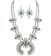 TOPACC Turquoise Necklace and Earrings Set Western Jewelry for Women Cowgirl Country Concert Outfit