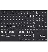 Universal Replacement English Keyboard Stickers, Full Set of US Replacement Keyboard Stickers for...