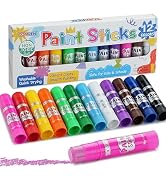 TOMPEN Tempera Paint Sticks for Kids & Artists 12 Color,Non-Toxic, Quick Drying, Classic Rainbow ...