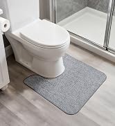 Bosap Toilet Rugs U Shaped Bathroom Rug,Machine Washable Non Slip Quick Dry Super Absorbent Ultra...