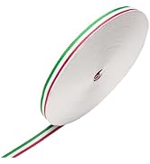Green White Red Striped Grosgrain Ribbons, 3/8 Inch - 55 Yards Double Face Design Green Red Strip...