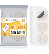 50Pcs NTAG215 NFC Tags Stickers, Anti-Metal Blank NFC Cards for TagMo, 504 Bytes Memory, Rewritab...