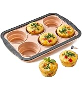 LGQUK Silicone Muffin Pan for Baking with Metal Frame, Nonstick Cupcake Pan, 6 Cup Baking Pan for...